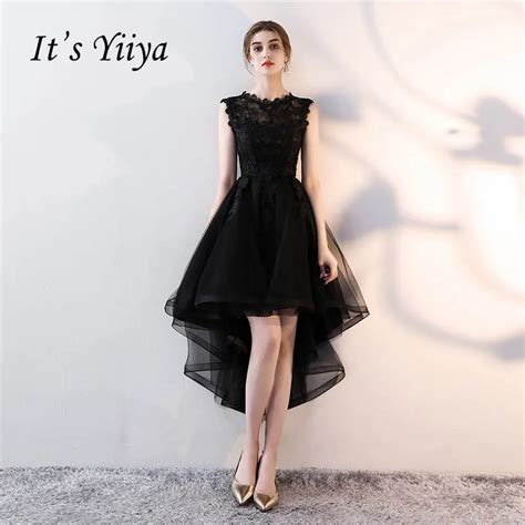 Its Yiiya Sex Lace Backless Illusion High Low Flowers Zipper Tea