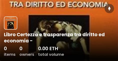 Libro Certezza E Trasparenza Tra Diritto Ed Economia Collection