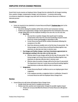 Fillable Online Gfcounty Nd Employee Status Change Process Grand