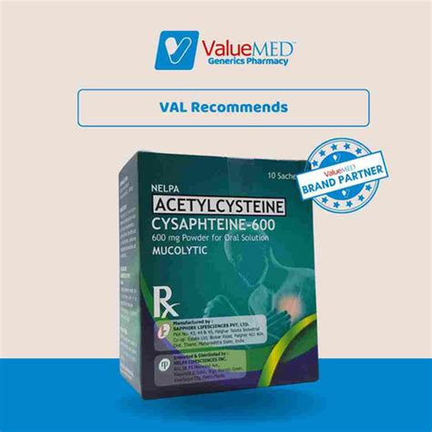 Acetylcysteine 600mg Pwdr For Oral Sol N 10s Cysaphteine 600 Valuemed Generics