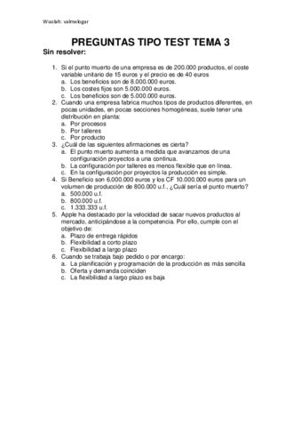 Modelo Examen Tipo Test Pdf