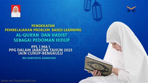 PPL 1 MA1 PENDEKATAN PEMBELAJARAN PROBLEM BASED LEARNING PBL PPG