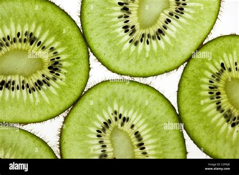 Sliced Kiwifruit Isolated On White Stock Photo Alamy