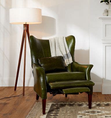 Clinton Modern Wingback Leather Recliner Chair | Rejuvenation