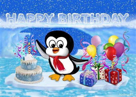 Happy Birthday Penguin Greeting Card For Sale By Glenn Holbrook