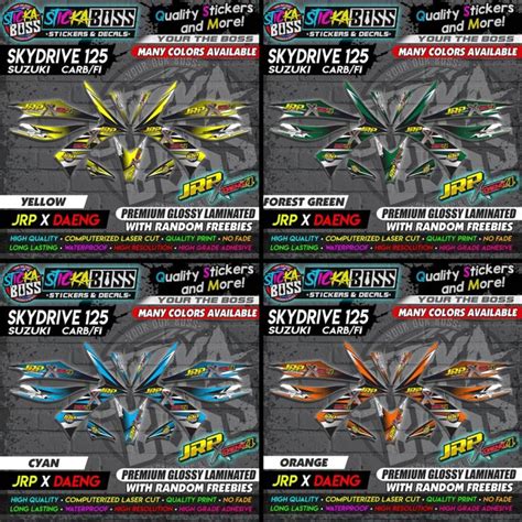 Suzuki Skydrive Carb Fi Decal Sticker Jrp X Daeng Premium Glossy