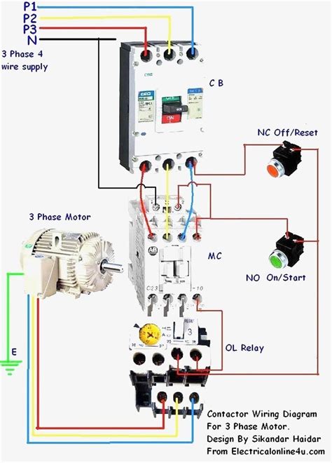 Single Phase Contactor Wiring Diagram Start Stop Single Phas