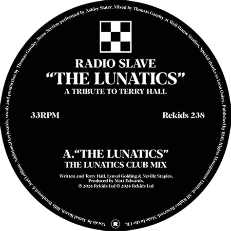 Radio Slave The Lunatics A Tribute To Terry Hall【12inch】