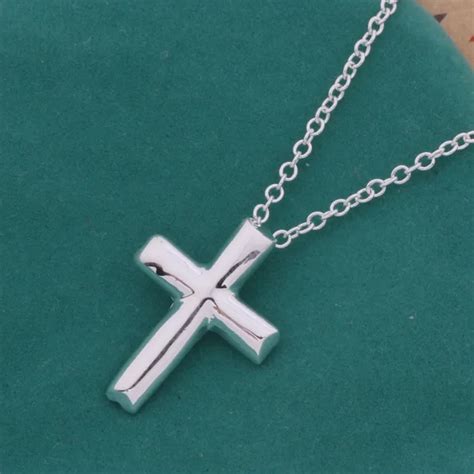 Top Quality Pure Silver Jewelry Cross Pendant Silver Statement Necklace