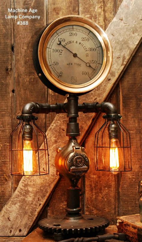 Steampunk Lamp Antique Steam Gauge And Gear Base Sold Lamp