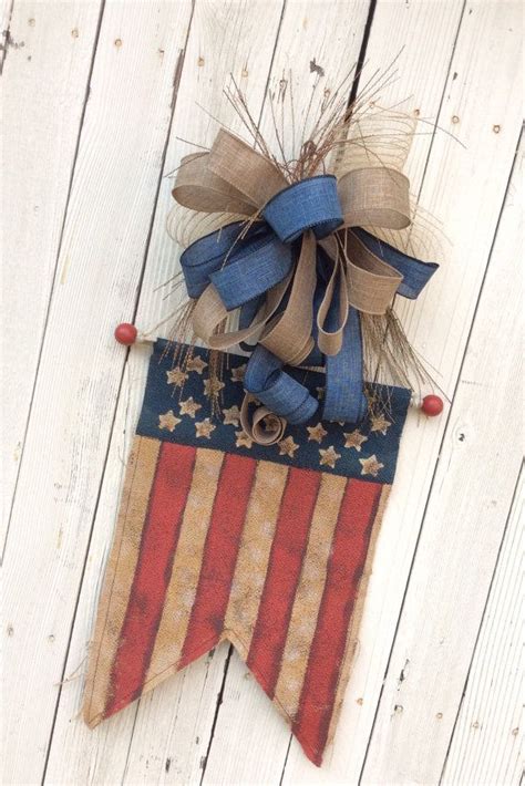 Usa Banner Americana Wreath Th Of July Wreath Burlap By Keleas