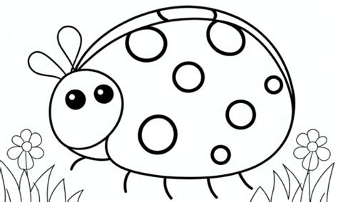 Coloriage d une coccinelle dans la nature à Télécharger ou à Imprimer