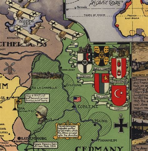 Large 1932 American Expeditionary Force In Europe Wwi Map Etsy