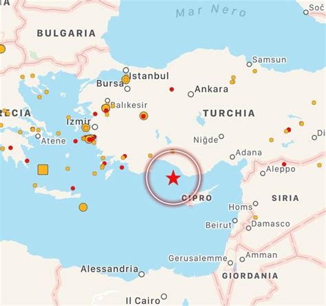 Terremoto Forte Scossa Nel Mediterraneo Epicentro Tra Turchia E Cipro