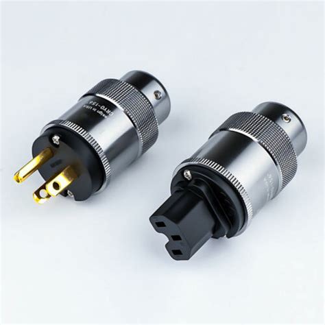 Gold Plated Eu Us Schuko Ac Power Plug Iec Connector For Hifi Power