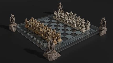 Dragon Chess Set 3D Model CGTrader