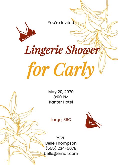 Free Floral Lingerie Shower Invitation Template To Edit Online