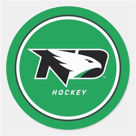 University of North Dakota Hockey Classic Round Sticker | Zazzle | University of north dakota ...