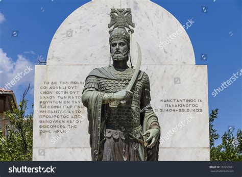 Statue Last Byzantine Emperor Constantine Xi Stock Photo 183263681