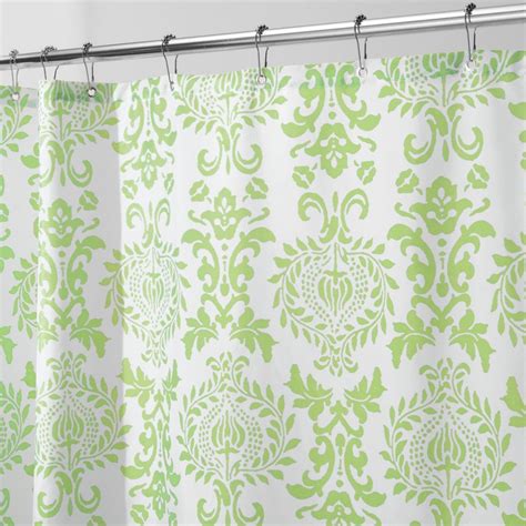 Interdesign Damask Fabric Shower Curtain 72 X 72 Lime Green Shower Curtains Fabric Shower