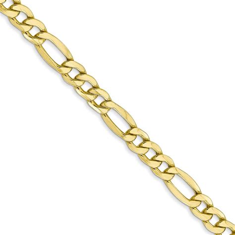 The Black Bow Men S 5 35mm 10k Yellow Gold Hollow Figaro Chain Necklace