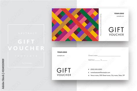 Abstract Gift Voucher Card Template Modern Discount Coupon Or