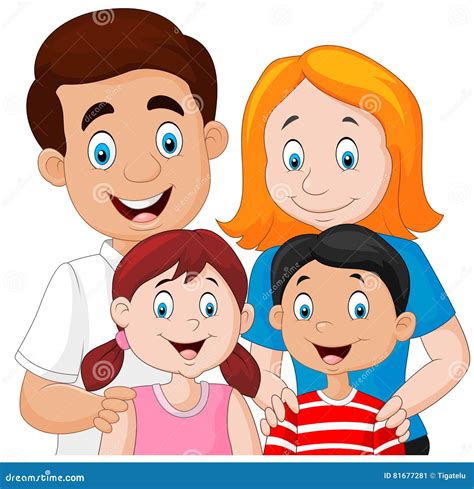 Familia Feliz Junto En El Fondo Blanco Ilustraci N Del Vector