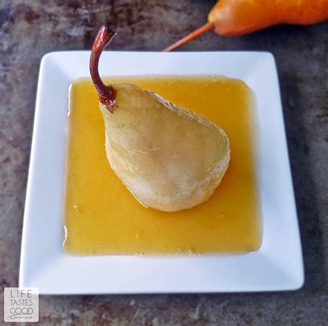 Vanilla Poached Pears with Apricot Sauce #CleverlyPoached | Life Tastes ...