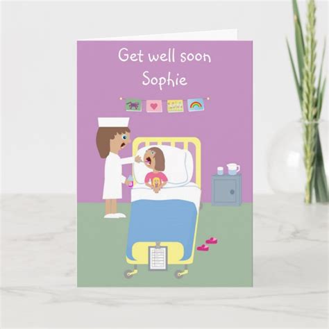 Cute Hospital Get Well Soon card | Zazzle.com