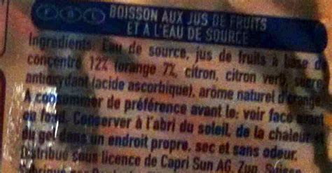 Capri Sun Orange 20 cl Ean 4000177158210 Boissons avec sucre ajouté