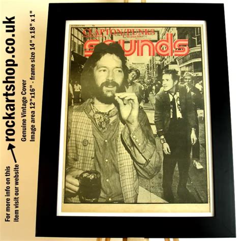 ERIC CLAPTON V Sex Pistols Punk 1976 SOUNDS MAGAZIN Poster Gerahmt