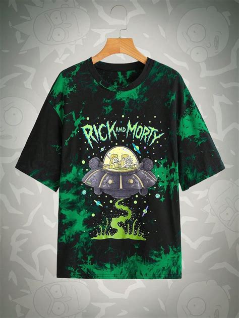 Rick And Morty ROMWE Tie Dye Letter Graphic Tee Tie Dye Shirts