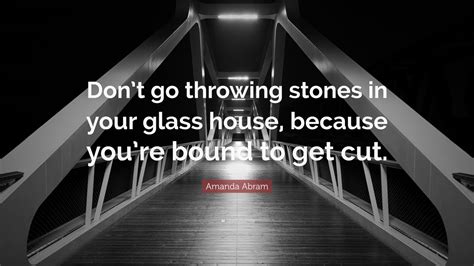 Amanda Abram Quote Dont Go Throwing Stones In Your Glass House