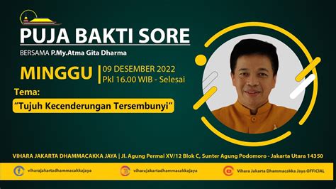 PUJA BAKTI SORE BERSAMA P My ATMA GITA DHARMA MINGGU 09 JANUARI