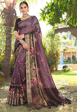 Buy Digital Printed Art Silk Saree In Cream Online SFF3139 Utsav