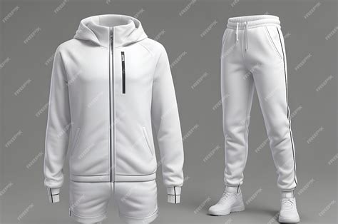 Premium Photo Blank White Hooded Tracksuit Top Jacket Design Side