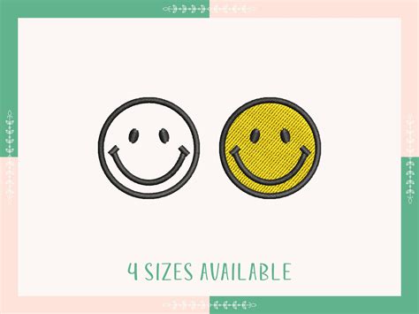 Smiley Face Embroidery Design Outline Smile Emoji Happy Face Machine Embroidery Design