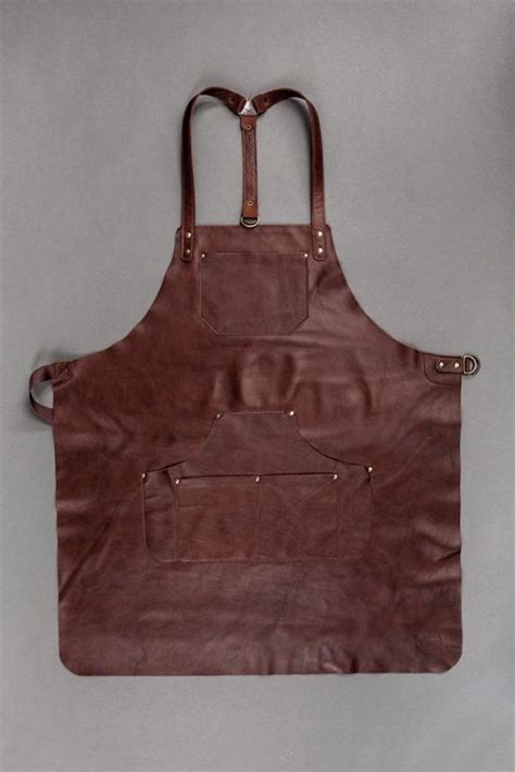 Brown Leather Apron Mens Apron Baristas Apron Workshop Leather Apron