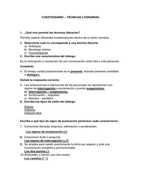 Tecnicas Literarias Pdf Monólogo