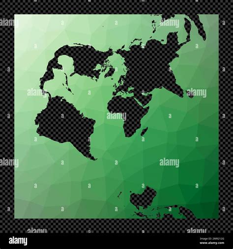 Polygonal Map Of The World On Transparent Background Transverse