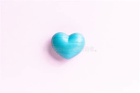 Blue Heart Shape Over Light Color Table. Concept of Love, Romance, and ...