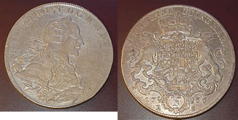 Brandenburg Bayreuth Taler Thaler 1766 B Christian Friedrich Taler