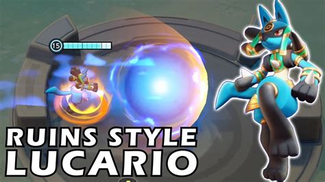 Ruins Style Lucario Holowear Skin Spotlight Pokemon Unite YouTube