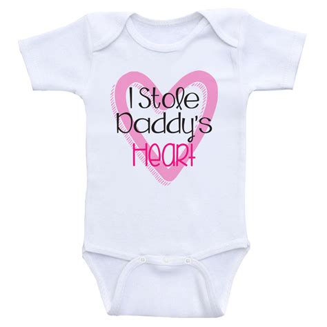 One Piece Baby Girl Shirts I Stole Daddys Heart Baby Girl Clothes