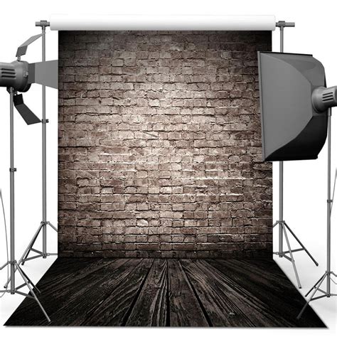 Hellodecor X Ft Retro Brick Wall Wood Floor Backdrop Background For