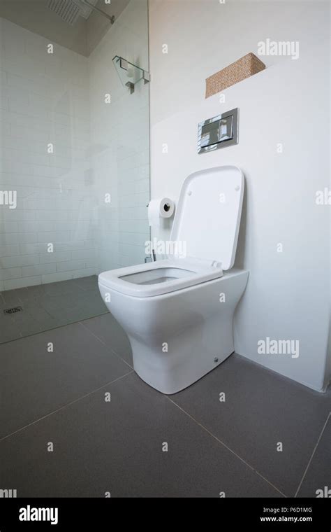 Interior of toilet at home Stock Photo - Alamy