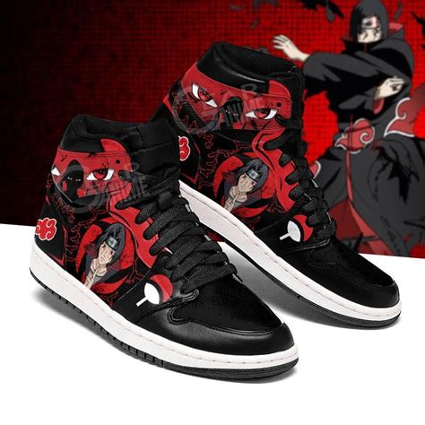 Itachi Jutsu Sneakers Akatsuki Naruto Anime Shoes In 2021 Naruto