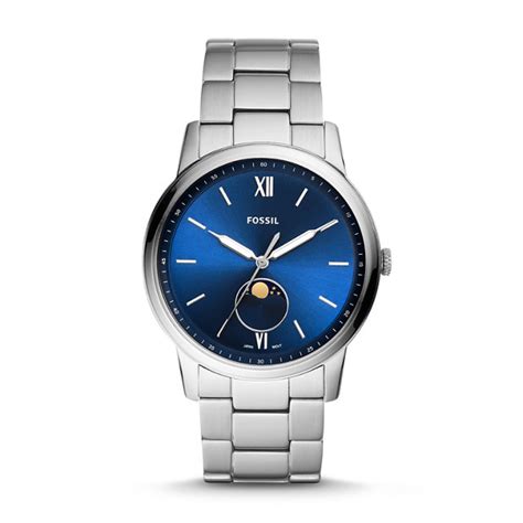 The Minimalist Moonphase Multifunction Stainless Steel Watch Fossil