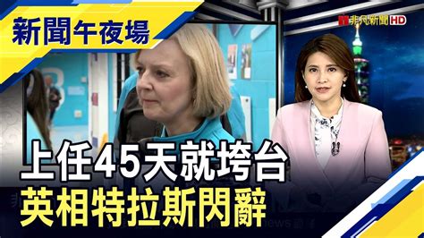 減稅計畫釀政經危機英相特拉斯成史上最短命首相 經濟衰退擔憂未退美債殖利率高點徘徊｜主播李瀅瀅｜【新聞午夜場】20221020｜非凡