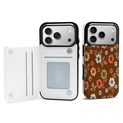 Autumn Floral Print Leather Wallet Case for iPhone 14 Pro Wallet Case